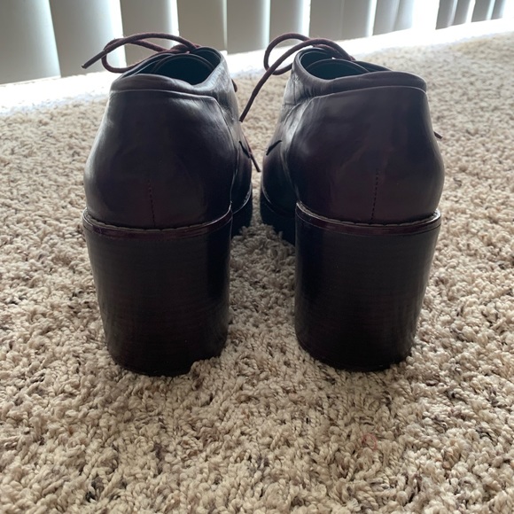 Jil Sander Navy Designer Block Heel Oxfords Shoe Laces Not Navy Color Academia - Picture 3 of 11